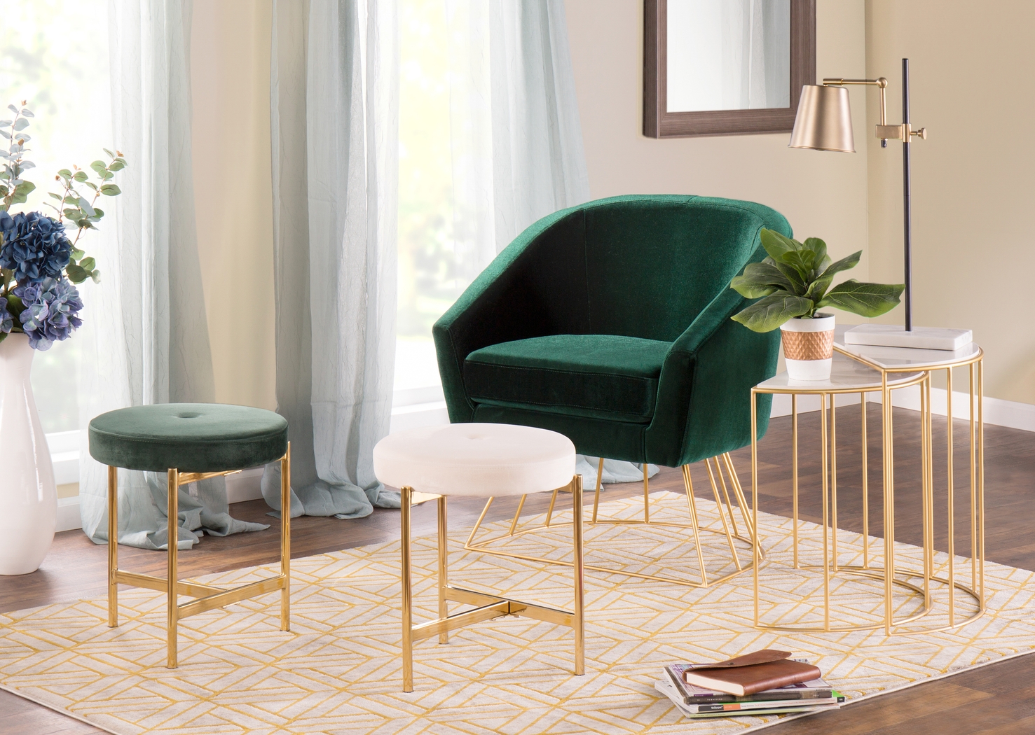 Bethune Green Accent Chair - Thumbnail - Image 4