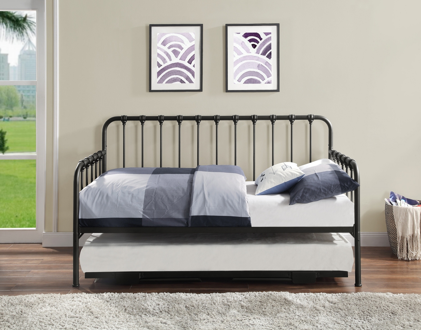 Betlin Black Daybed with Lift Up Trundle - Thumbnail - Image 3