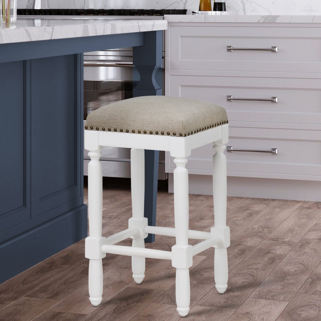 Betram Beige Counter Stool - Thumbnail - Image 2