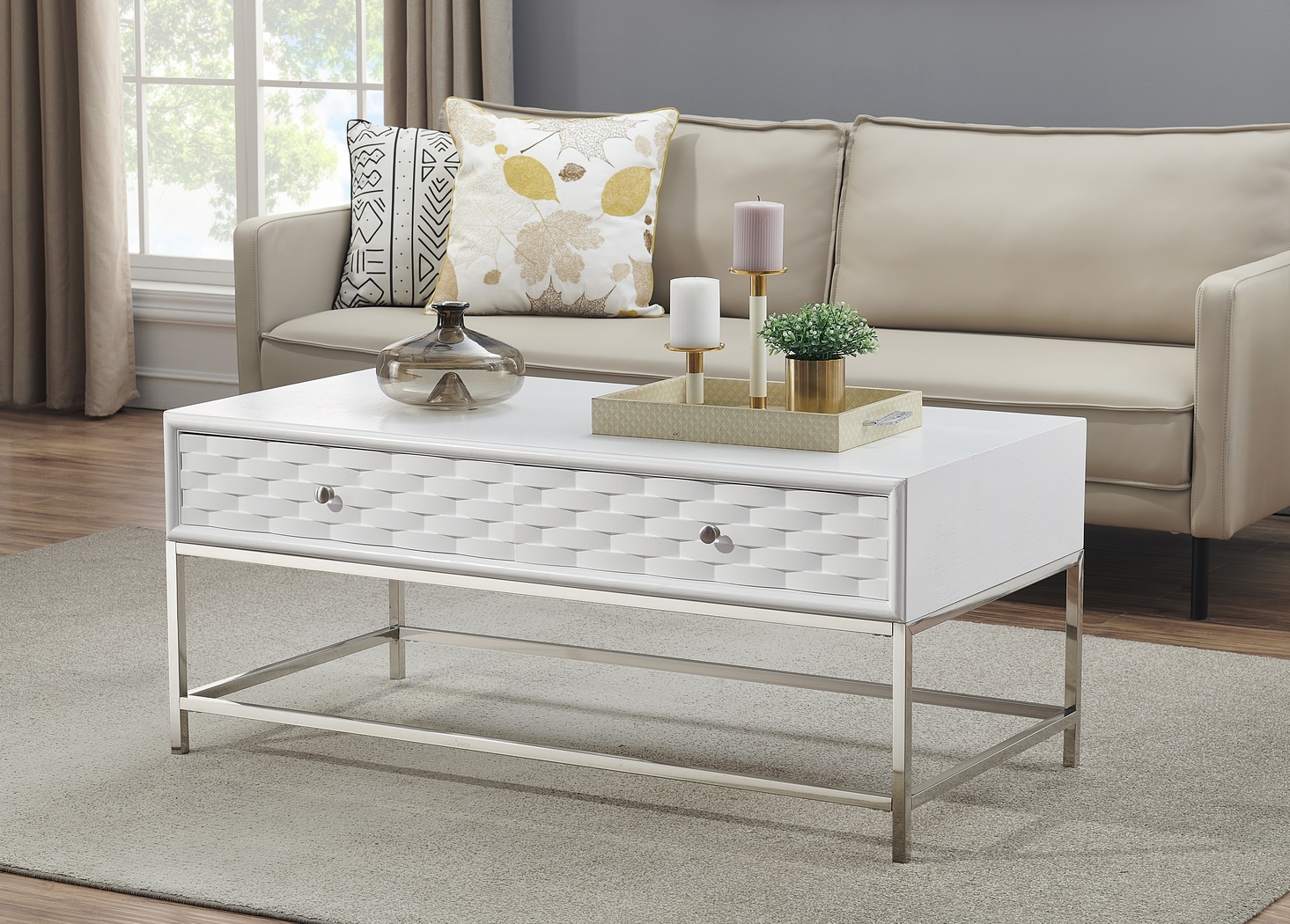 Betrand White Cocktail Table - Thumbnail - Image 6