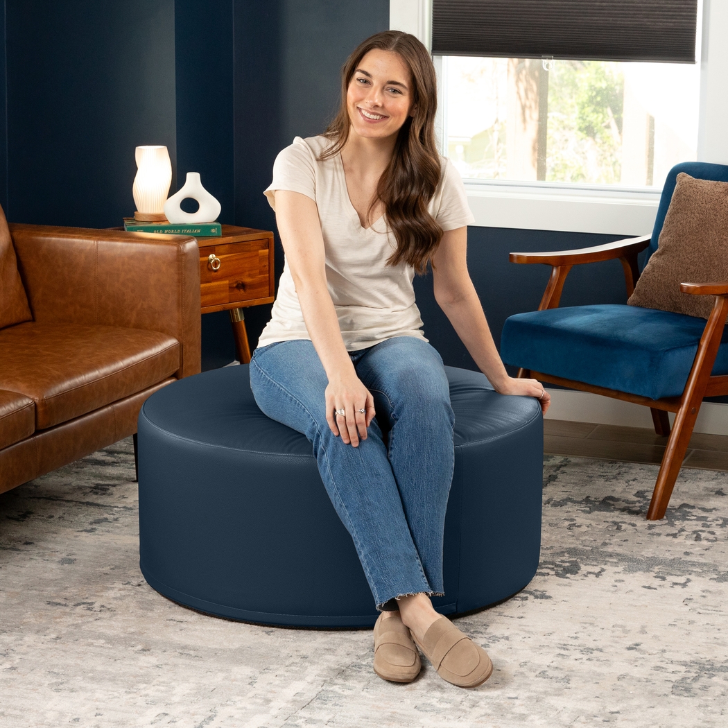 Bevina I Blue Ottoman - Thumbnail - Image 5