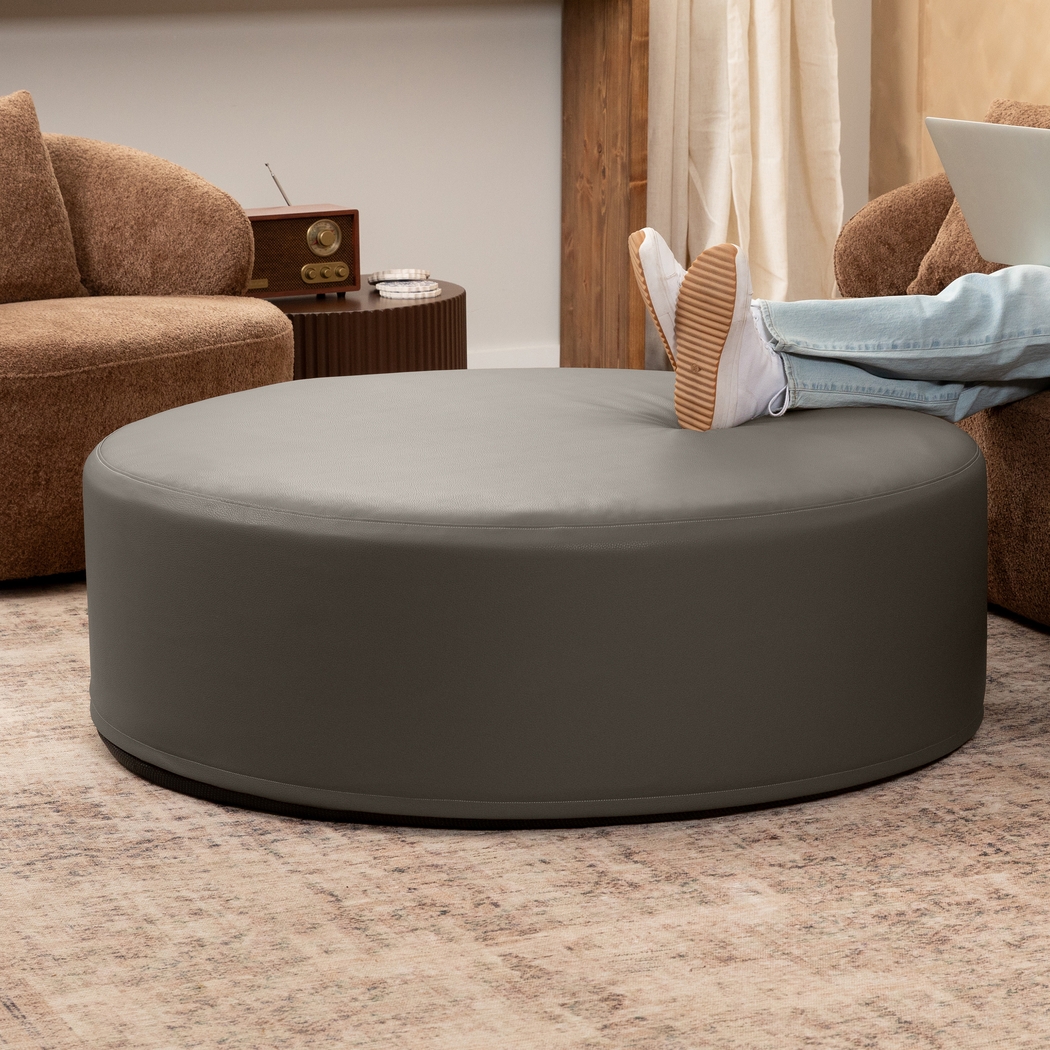 Bevina I Gray Large Ottoman - Thumbnail - Image 2