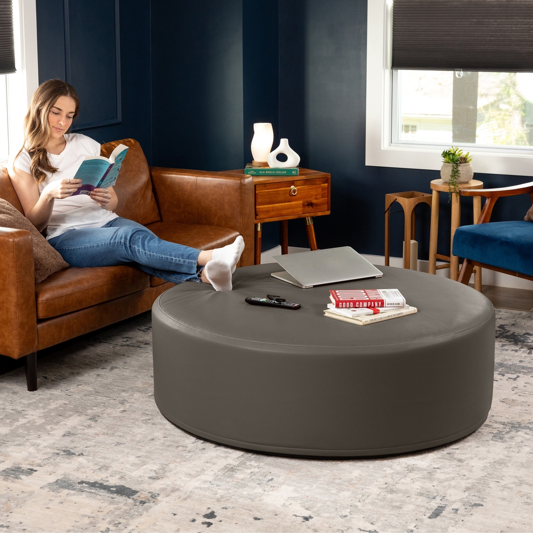 Bevina I Gray Large Ottoman - Thumbnail - Image 6