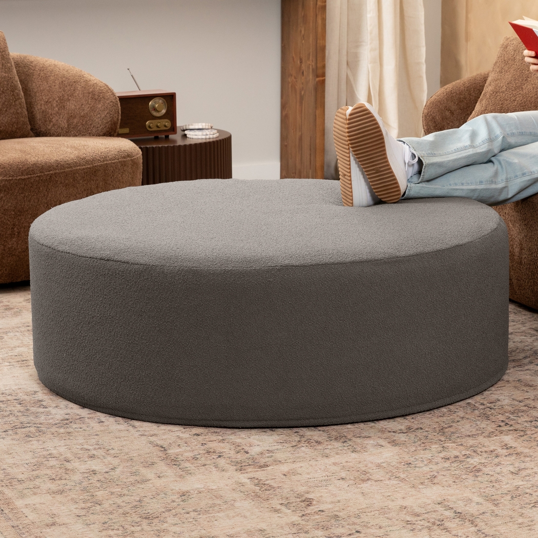 Bevina II Dark Gray Large Ottoman - Thumbnail - Image 2