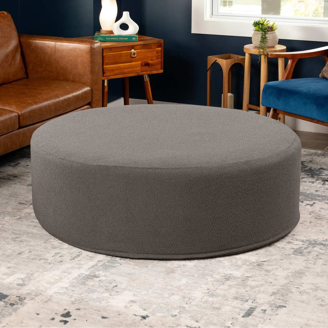 Bevina II Dark Gray Large Ottoman - Thumbnail - Image 4
