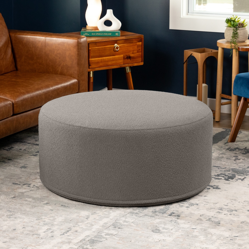 Bevina II Dark Gray Ottoman - Thumbnail - Image 3