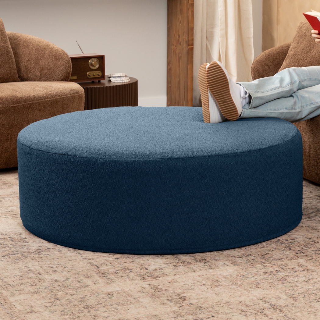 Bevina II Navy Large Ottoman - Thumbnail - Image 2