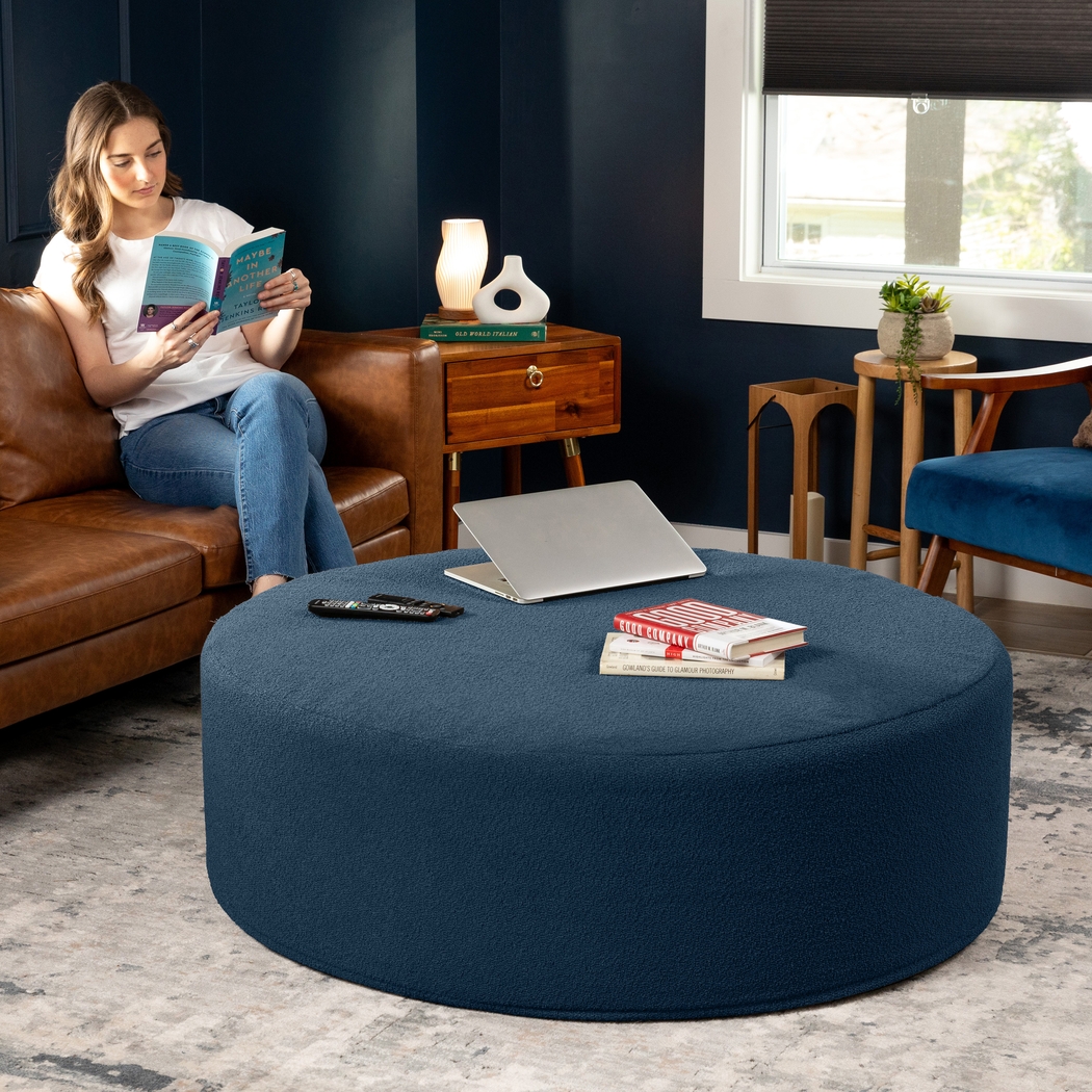 Bevina II Navy Large Ottoman - Thumbnail - Image 6