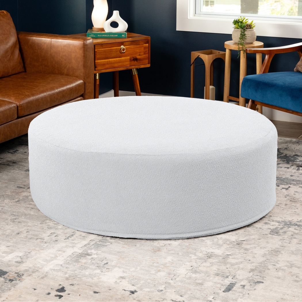 Bevina II White Large Ottoman - Thumbnail - Image 4