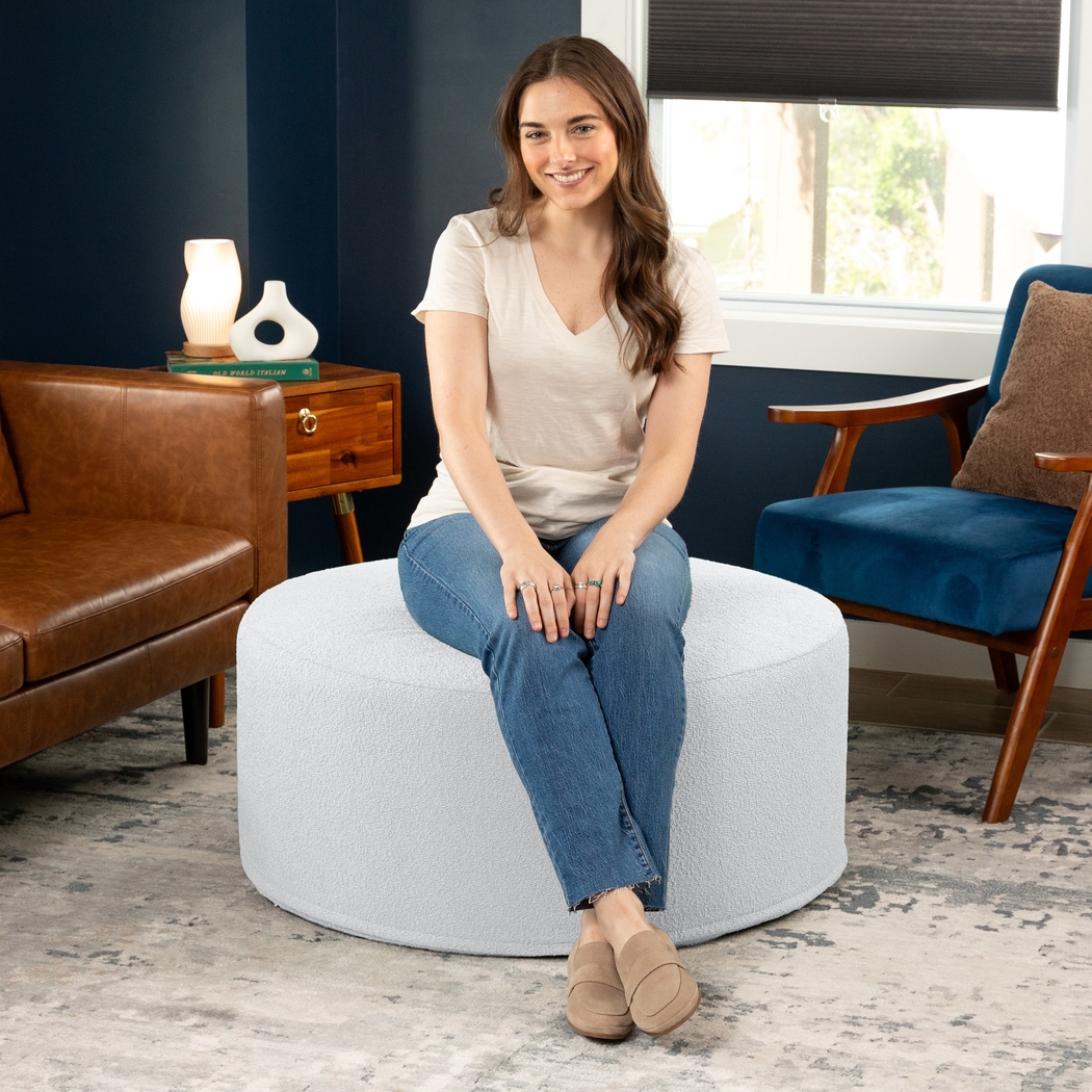 Bevina II White Ottoman - Thumbnail - Image 4