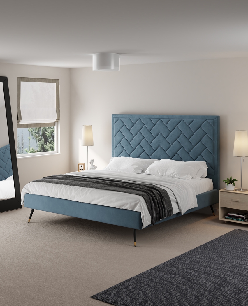 Bevra Blue King Bed - Thumbnail - Image 2