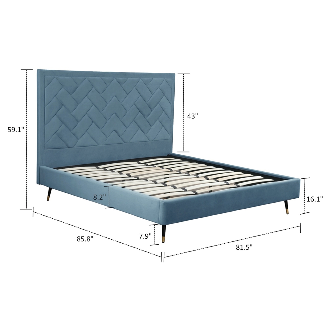 Bevra Blue King Bed - Thumbnail - Image 3