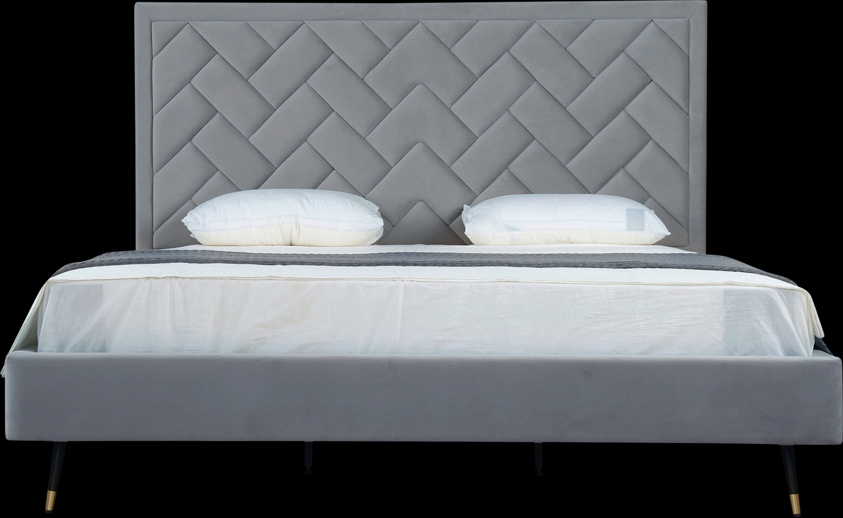 Bevra Gray King Bed - Thumbnail - Image 1