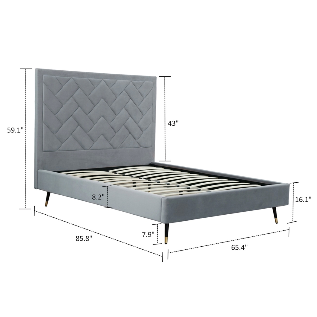 Bevra Gray Queen Bed - Thumbnail - Image 3