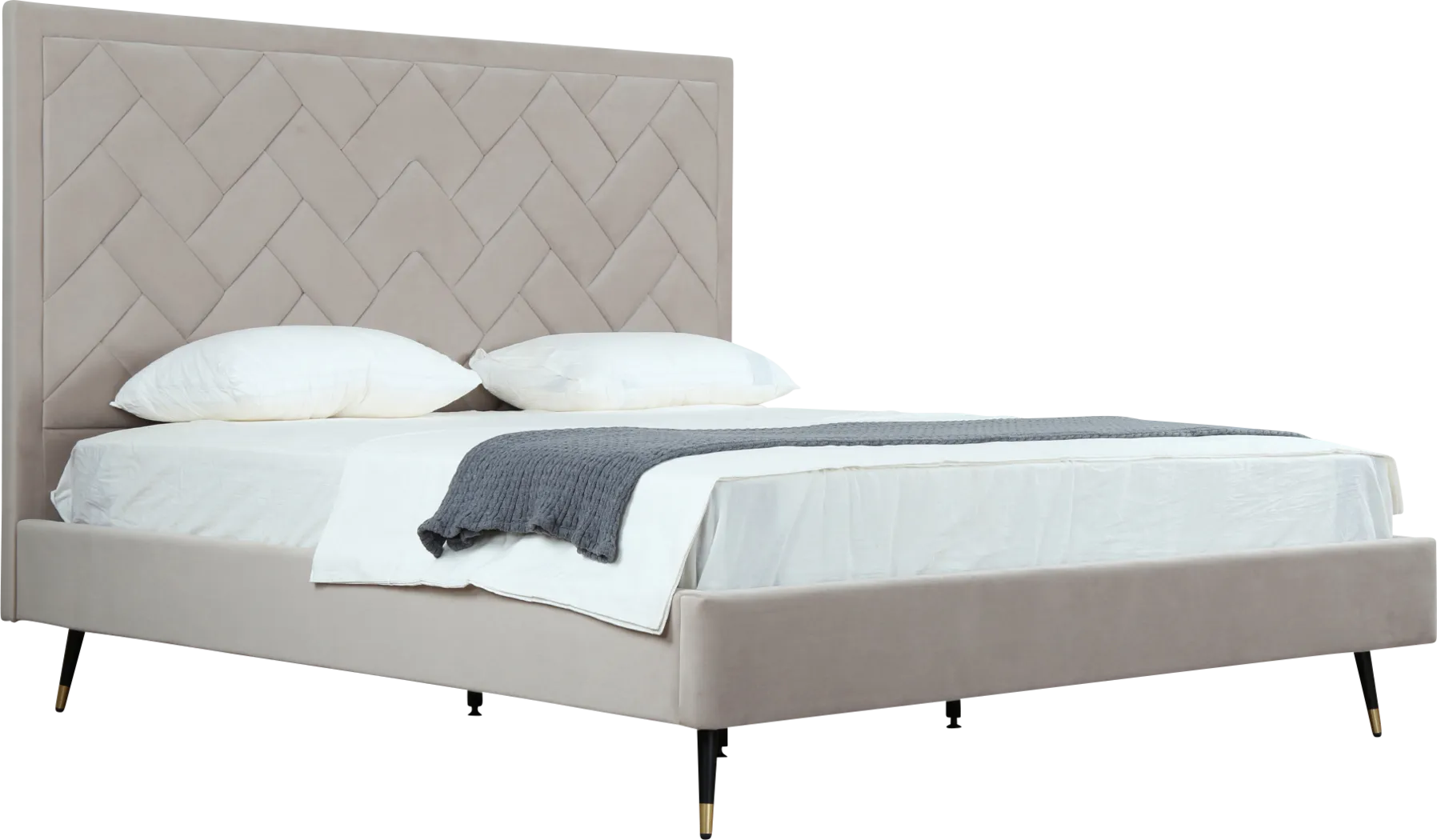 Bevra Light Gray King Bed - Thumbnail - Image 8