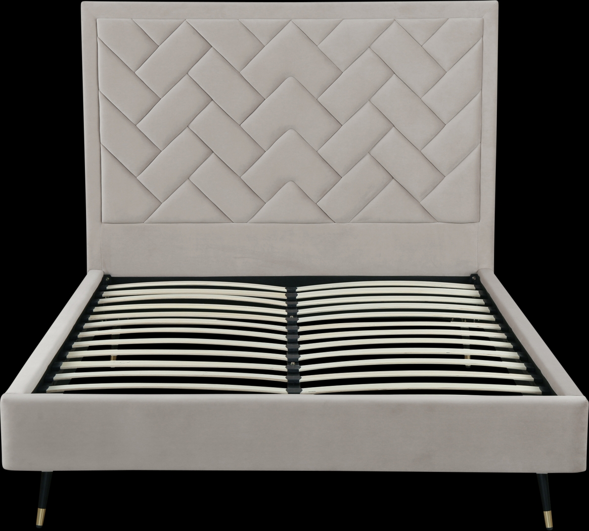 Bevra Light Gray Queen Bed - Thumbnail - Image 7