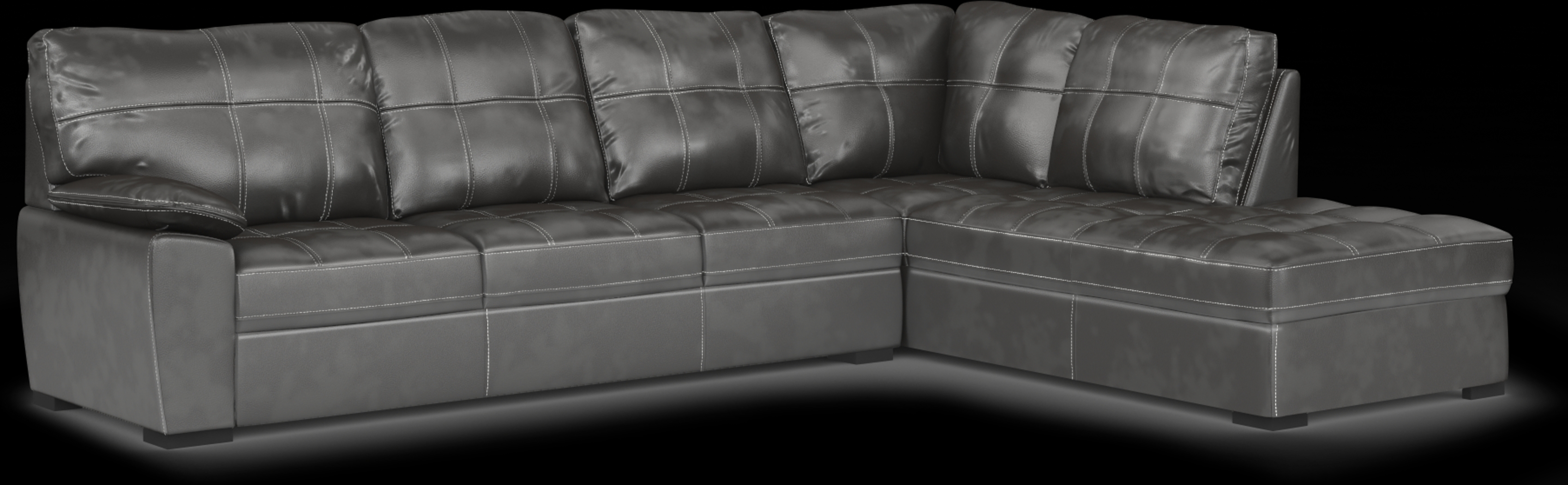 Bexley Square Slate 3 Pc Sectional Living Room - Thumbnail - Image 2