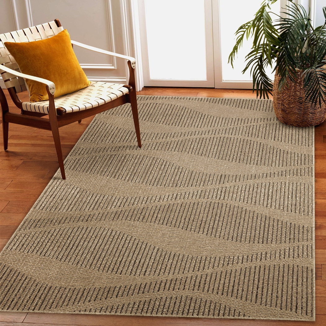 Beykos Taupe 7'10 x 9'10 Indoor/Outdoor Rug - Thumbnail - Image 7