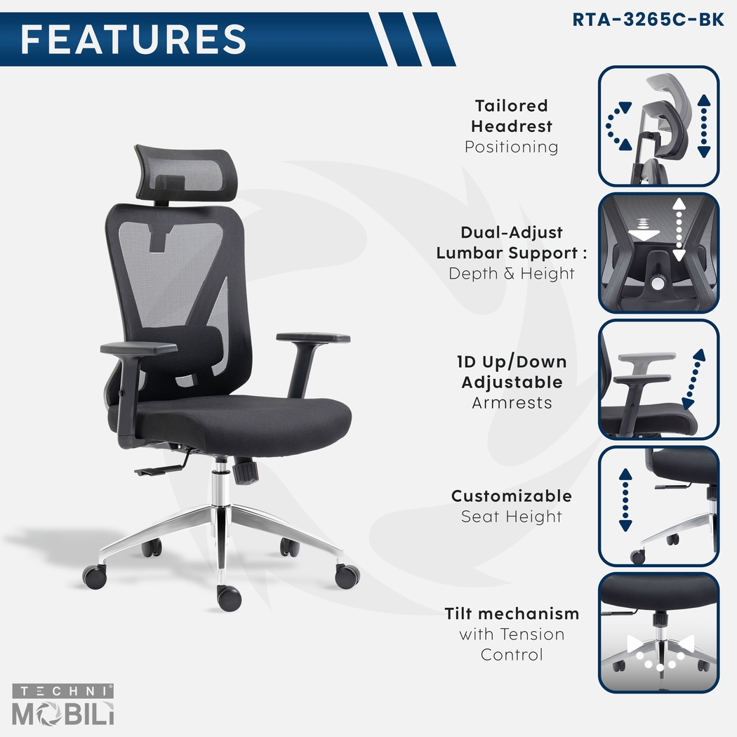 Bezac Black Office Chair - Thumbnail - Image 4