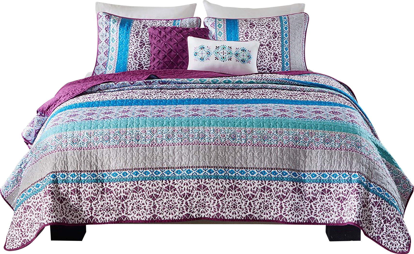 Bezzy Purple Full Quilt Set - Thumbnail - Image 1
