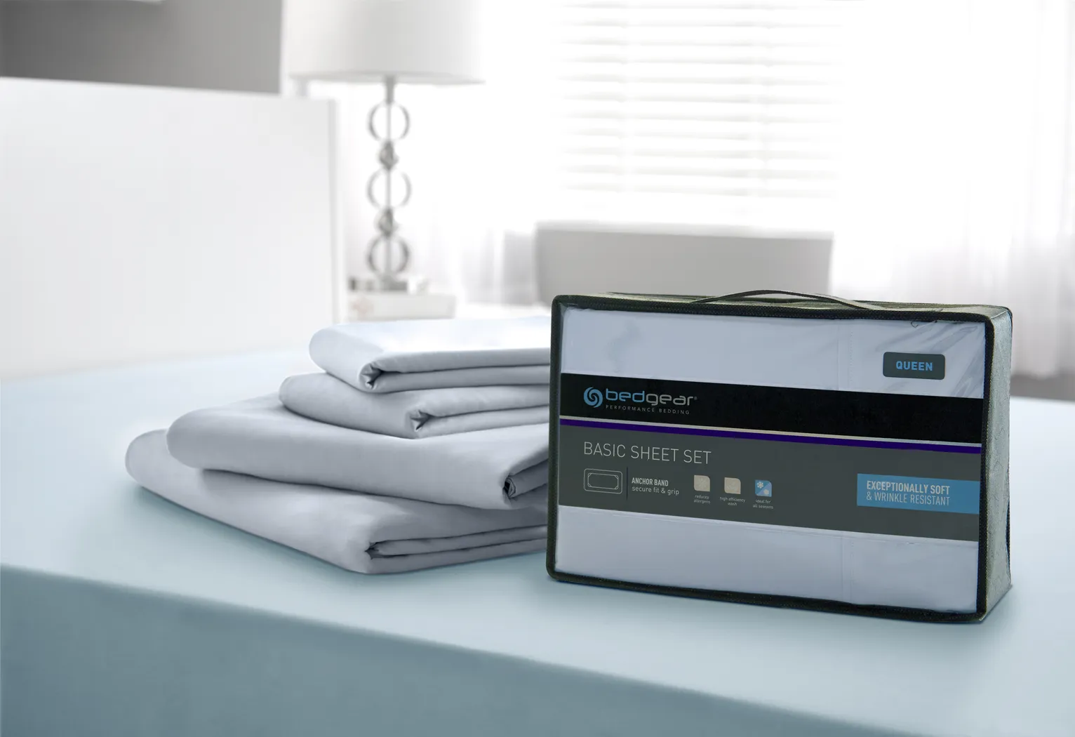 Bedgear Basic Mist 3 Pc Twin XL Bed Sheet Set - Thumbnail - Image 1