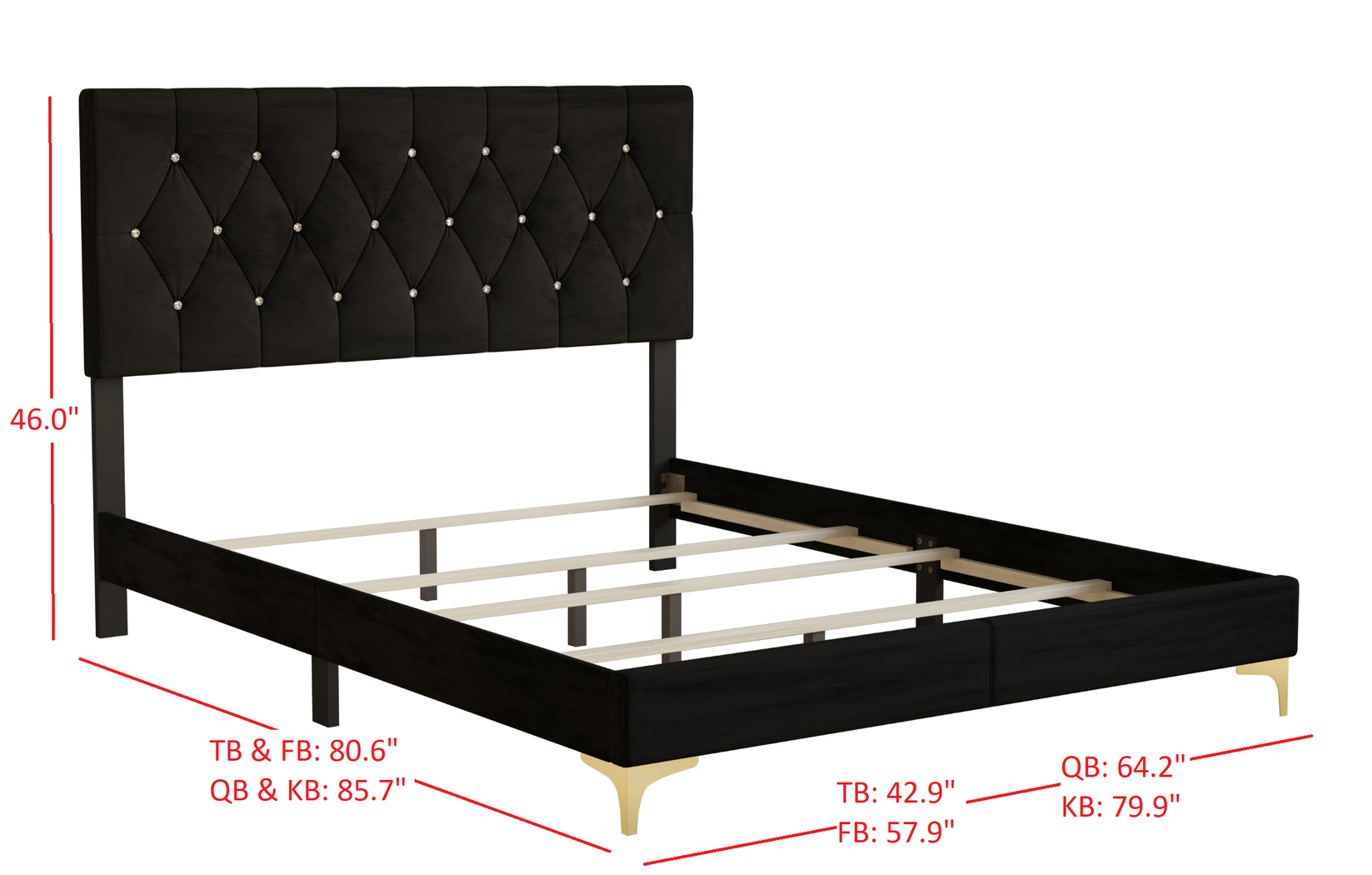 Bickley Black Queen Bed with Bench - Thumbnail - Image 5