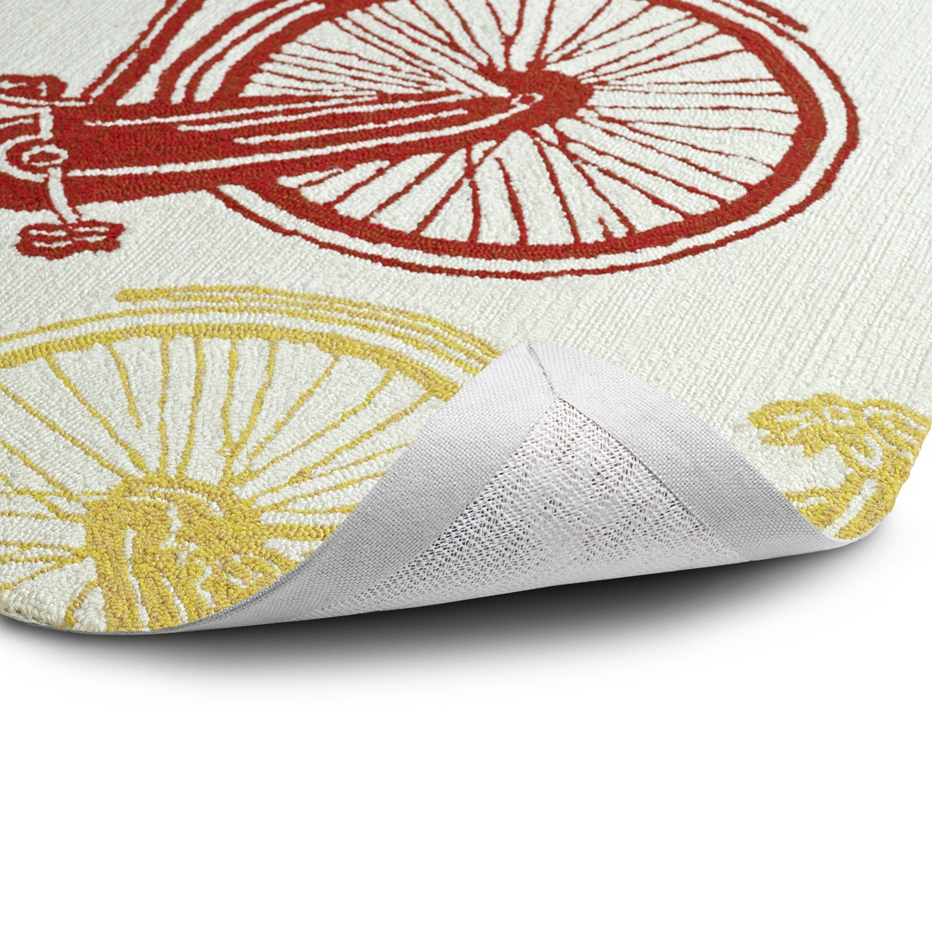 Bicycle Adventure Ivory 2' x 6' Indoor/Outdoor Rug - Thumbnail - Image 2