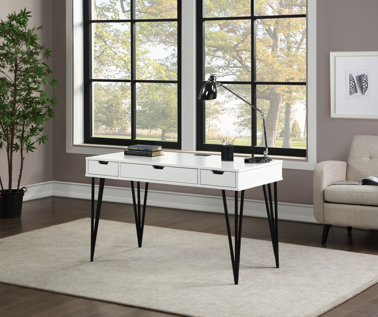 Biddison White Desk - Thumbnail - Image 2