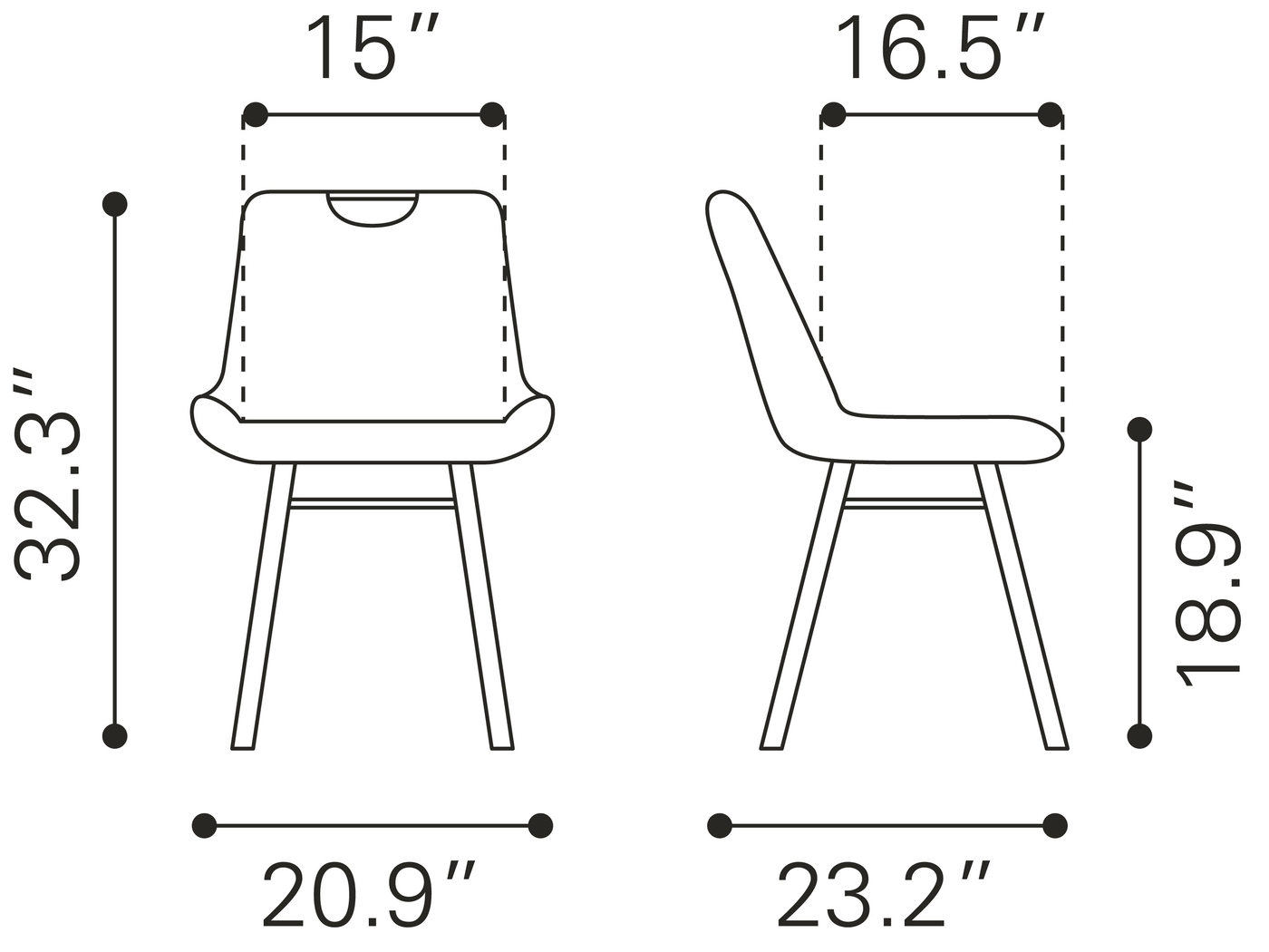 Bidelle Gray Dining Chair, Set of 2 - Thumbnail - Image 9