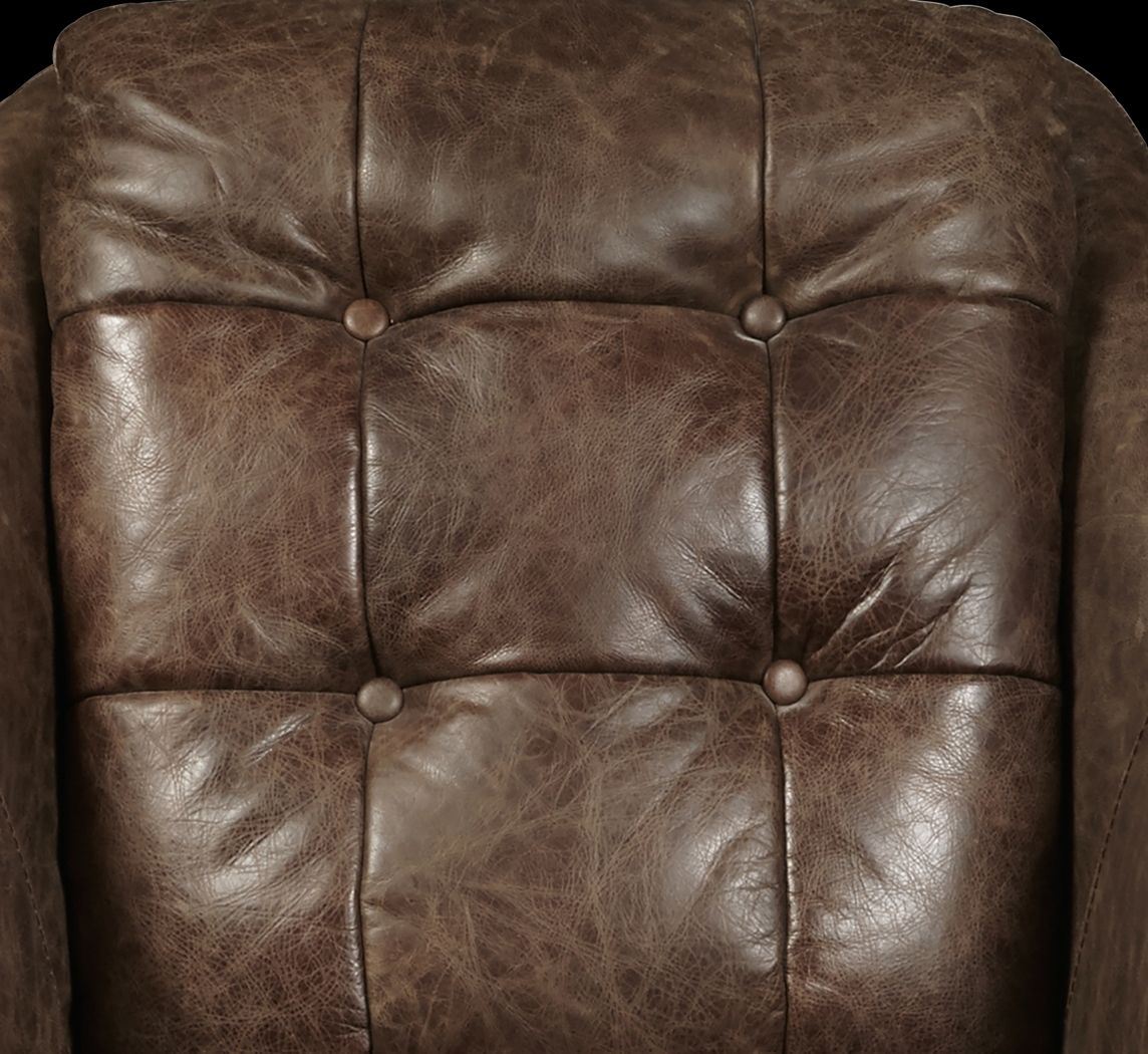 Bidwell Brown Leather Accent Chair - Thumbnail - Image 6