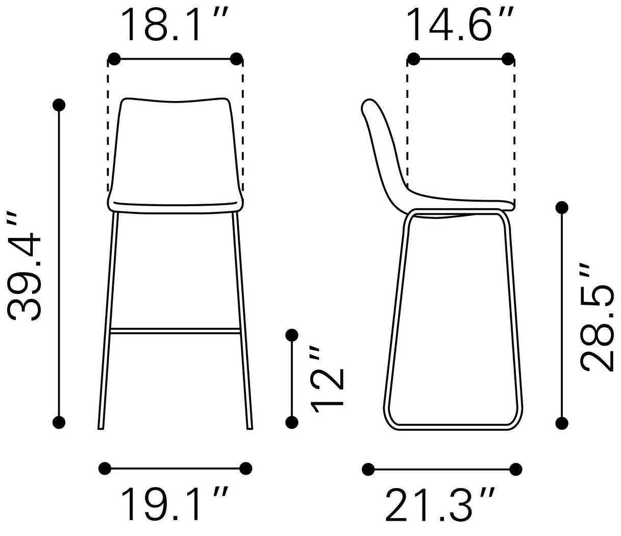 Bieless Orange Barstool, Set of 2 - Thumbnail - Image 10