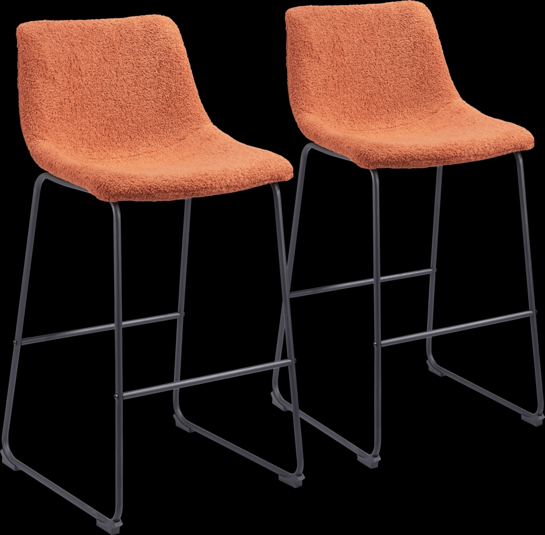 Bieless Orange Barstool, Set of 2 - Thumbnail - Image 1