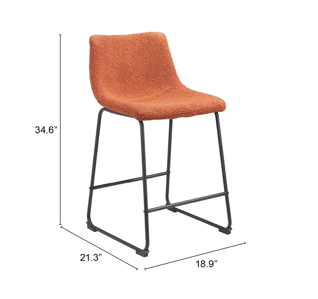 Bieless Orange Counter Height Stool, Set of 2 - Thumbnail - Image 9