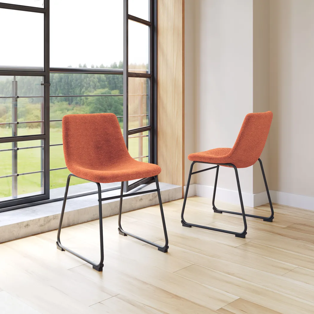 Bieless Orange Side Chair, Set of 2 - Thumbnail - Image 2