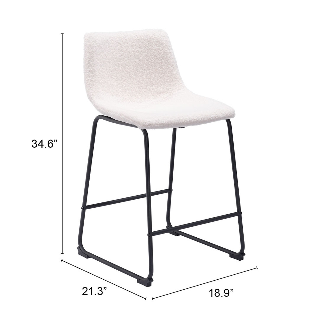 Bieless White Counter Height Stool, Set 2 - Thumbnail - Image 9