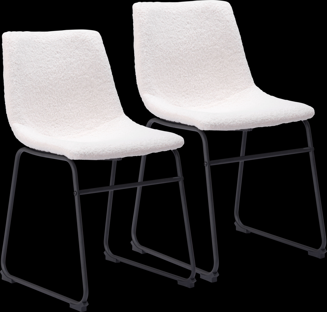 Bieless White Side Chair, Set of 2 - Thumbnail - Image 1
