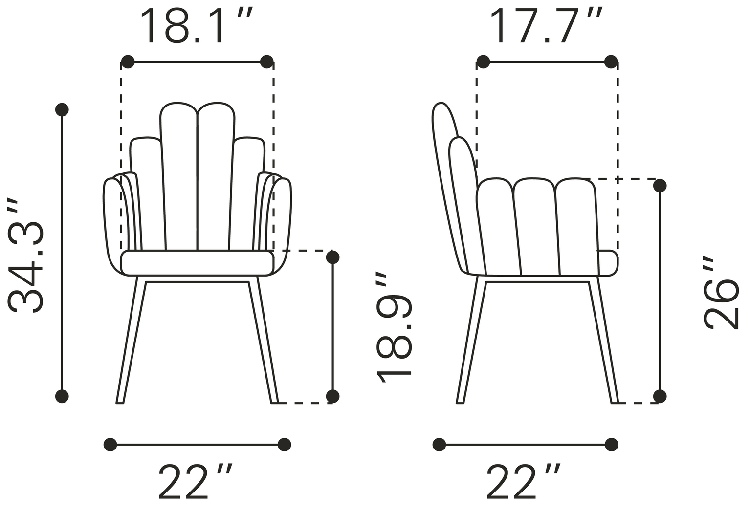 Bielo Blue Side Chair, Set of 2 - Thumbnail - Image 12