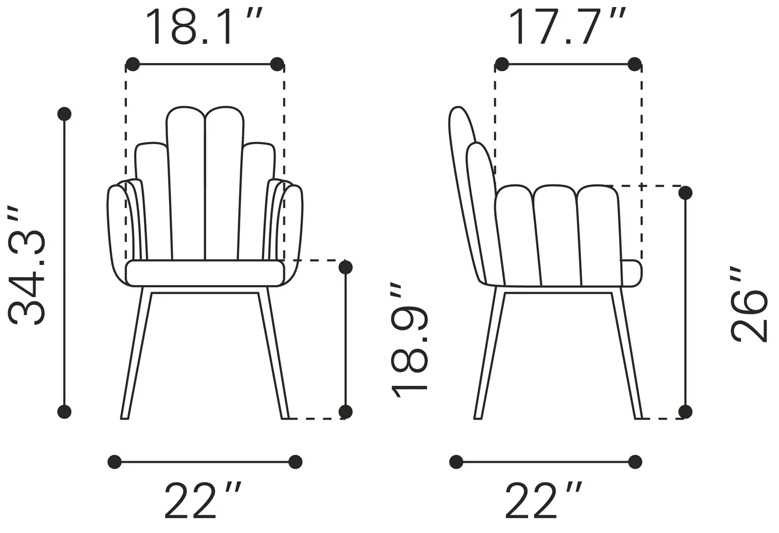 Bielo White Side Chair, Set of 2 - Thumbnail - Image 12