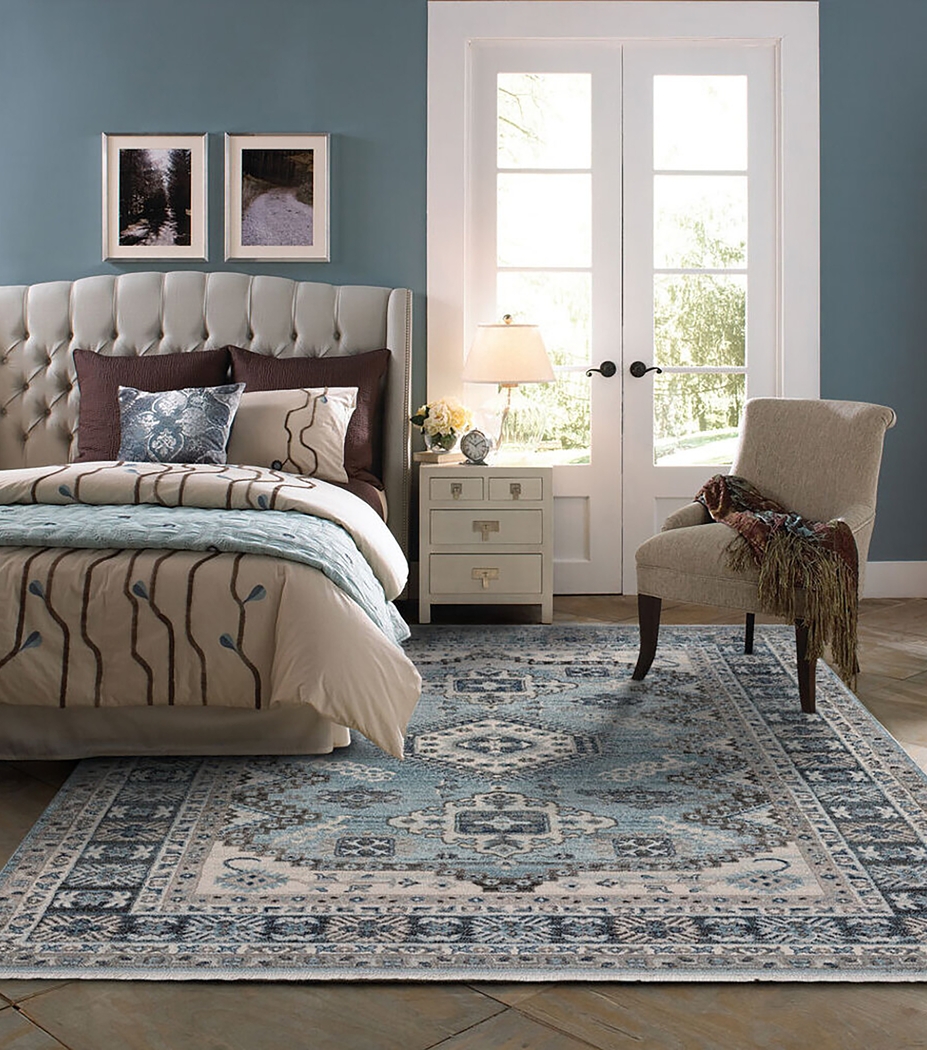 Biencona Blue 2'6 x 8' Runner Rug - Thumbnail - Image 2