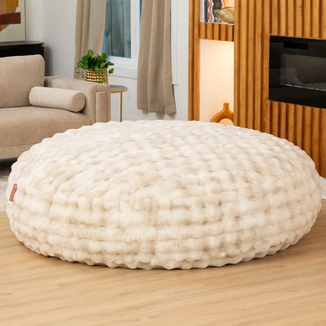 Big Snuggler Cream Bean Bag Lounger - Thumbnail - Image 2
