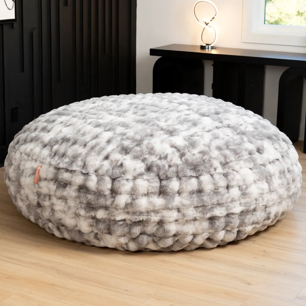 Big Snuggler Gray Bean Bag Lounger - Thumbnail - Image 2