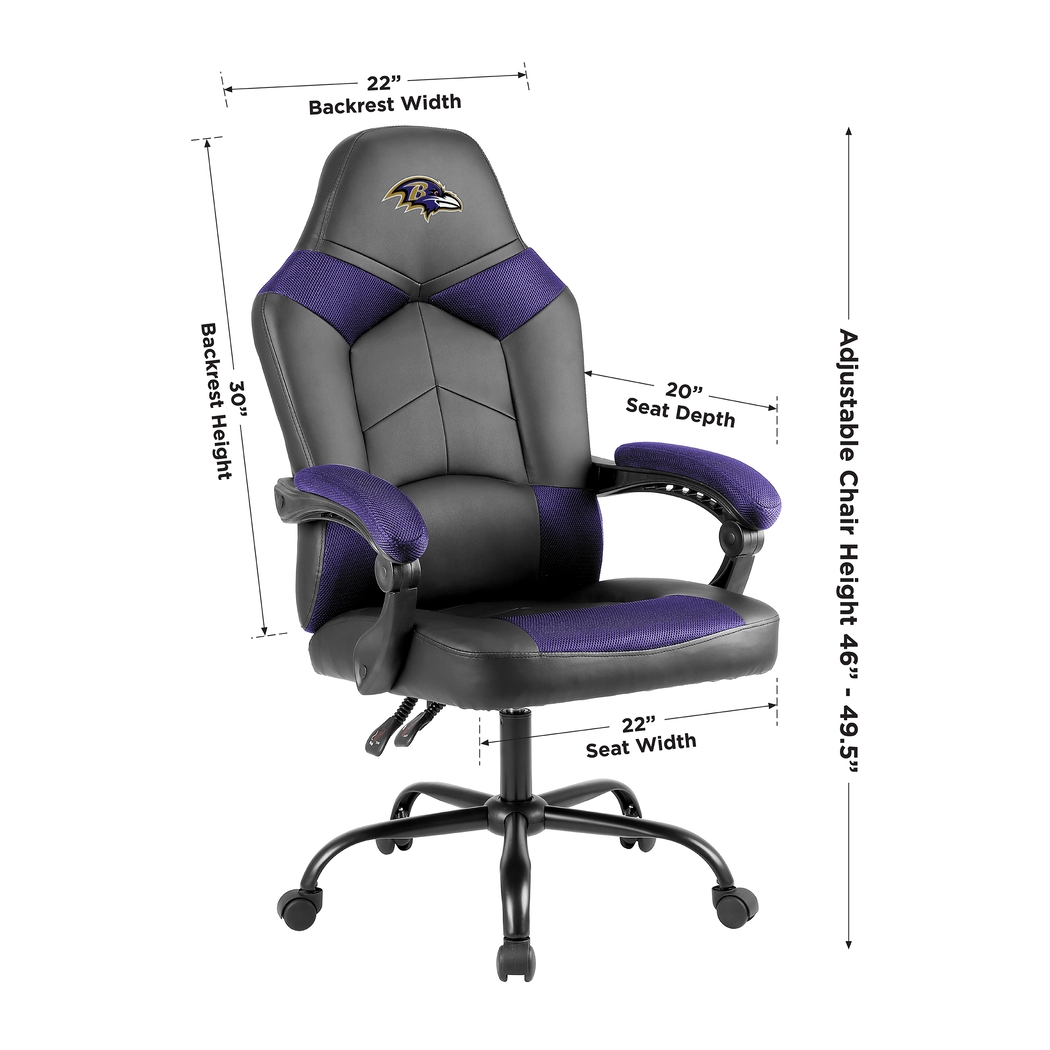 Big Team Baltimore Ravens Navy Office Chair - Thumbnail - Image 4