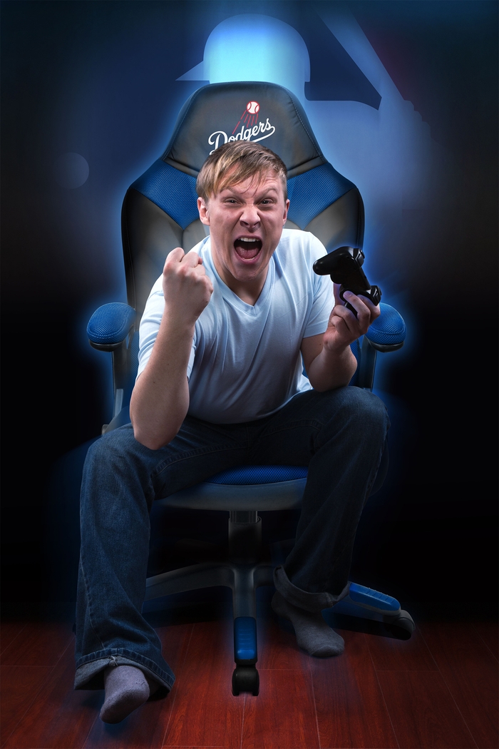 Big Team MBL Los Angeles Dodgers Cubs Blue Oversized Gaming Chair - Thumbnail - Image 4