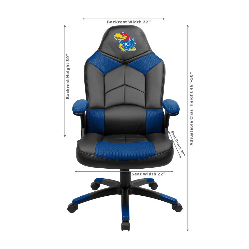 Big Team NCAA University of Kansas Blue Oversized Gaming Chair - Thumbnail - Image 3