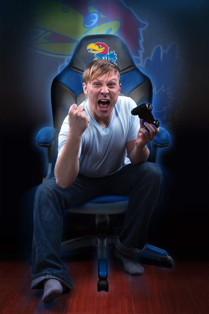 Big Team NCAA University of Kansas Blue Oversized Gaming Chair - Thumbnail - Image 4