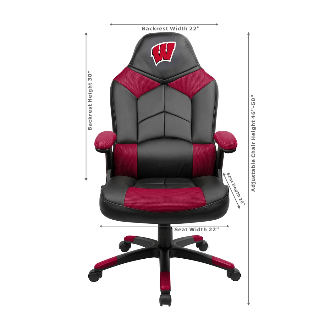 Big Team NCAA University of Wisconsin Red Oversized Gaming Chair - Thumbnail - Image 3