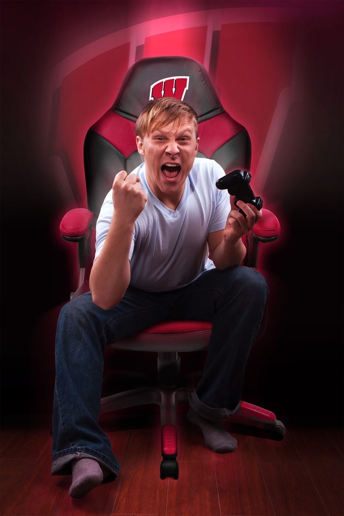 Big Team NCAA University of Wisconsin Red Oversized Gaming Chair - Thumbnail - Image 4