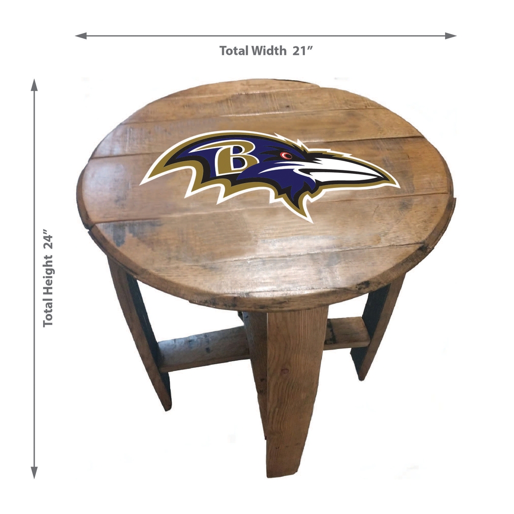 Big Team NFL Baltimore Ravens Brown End Table - Thumbnail - Image 3