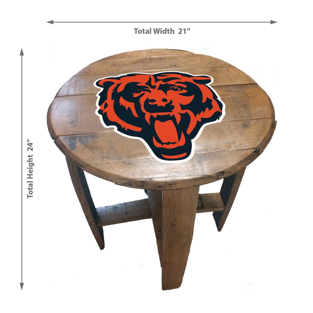 Big Team NFL Chicago Bears Brown End Table - Thumbnail - Image 3