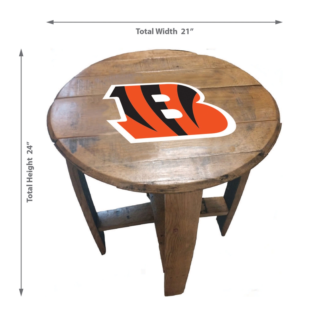 Big Team NFL Cincinnati Bengals Brown End Table - Thumbnail - Image 3